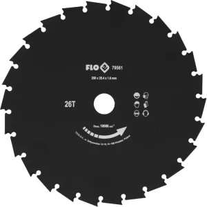 Alacsony ár FLO BOZÓTVÁGÓ FŰRÉSZPENGE FŰKASZÁRA 250 MM / 25,4 MM (79561)