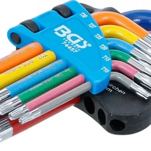 Akció BGS technic Derékszögű kulcs készlet | több színű | rövid | T-profil (Torx) T10 - T50 | 9 darabos (BGS 74457)