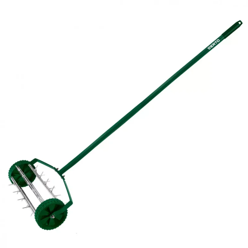 VERTO Fűszellőztető, gyepszellőztető, kézi, 27 tüske, 15 cm dobátmérő (15G539) Ingyenes szállítás