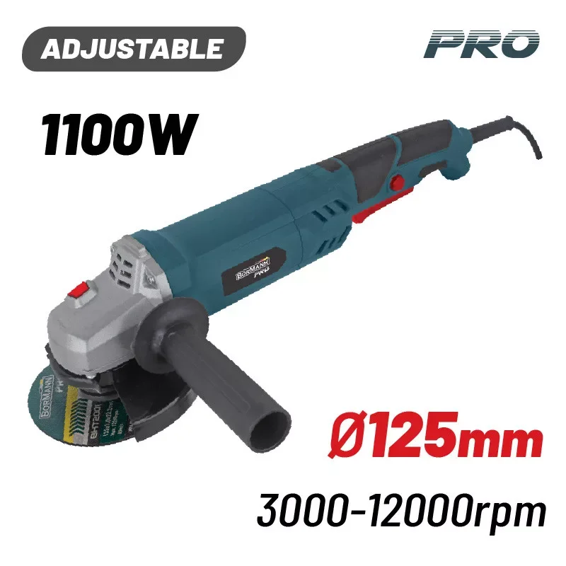 BORMANN PRO Sarokcsiszoló, állítható fordulatszám 1100W, Φ125mm , 3000-12000rpm (BAG1105) Ingyenes szállítás