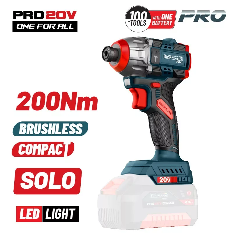 BORMANN PRO Akkus ütvecsavarozó, kompakt, szénkefe nélküli 20V, Li-Ion, 200Nm, Akku és töltő nélkül (BBP5410) Outlet