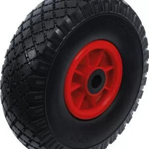 BGS kerék kézikocsihoz / talicskához PU, piros/fekete 260 mm Expressz szállítás