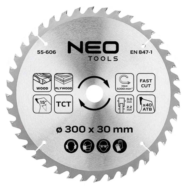Akció Neo körfűrészlap 300x2,8x30 mm 40 fog, keményfém