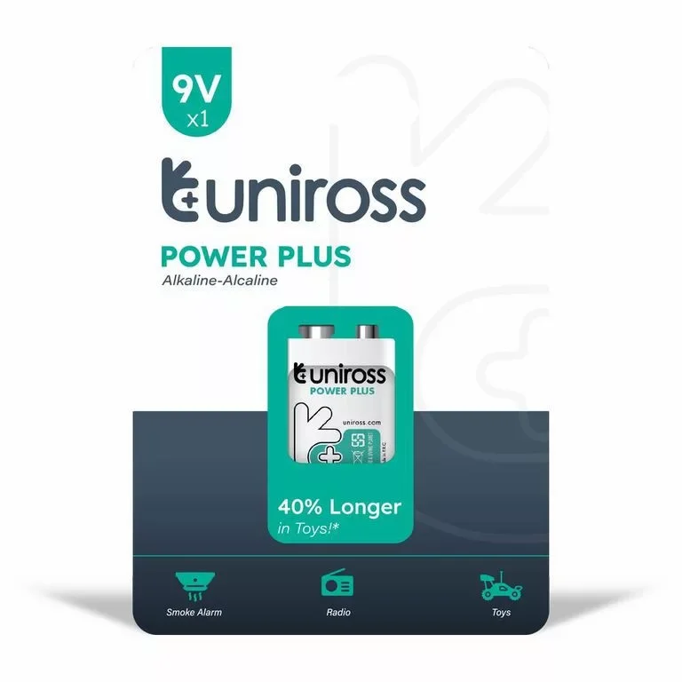 Uniross power plus alkáli elem 9V (6LR61) B1 Vedd meg online