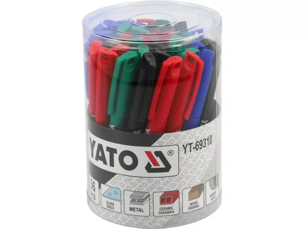 Kedvezményes ár Yato filctoll készlet 36 db, fekete-zöld-kék-piros