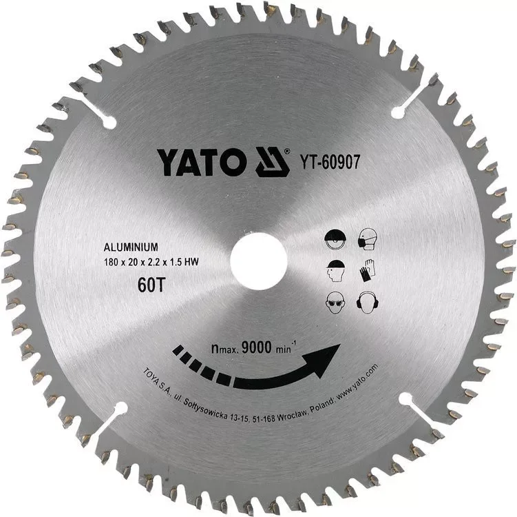 Yato fűrésztárcsa alumíniumhoz 180 x 20 x 1,5 mm / 60T Akció