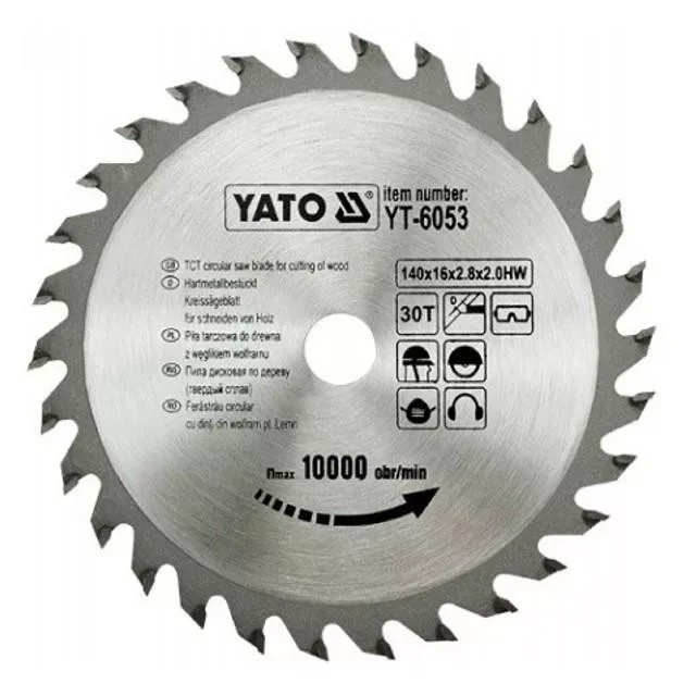 Yato fűrésztárcsa fához 140 x 16 x 2,0 mm / 30T Azonnali szállítás