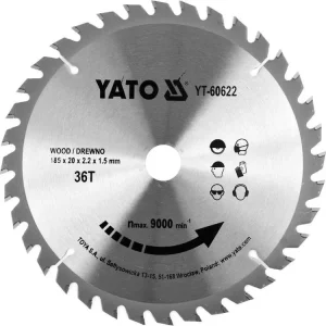 Ajánlat Yato fűrésztárcsa fához 185 x 20 x 1,5 mm / 36T