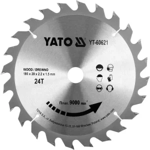 Árcsökkenés Yato fűrésztárcsa fához 185 x 20 x 1,5 mm / 24T