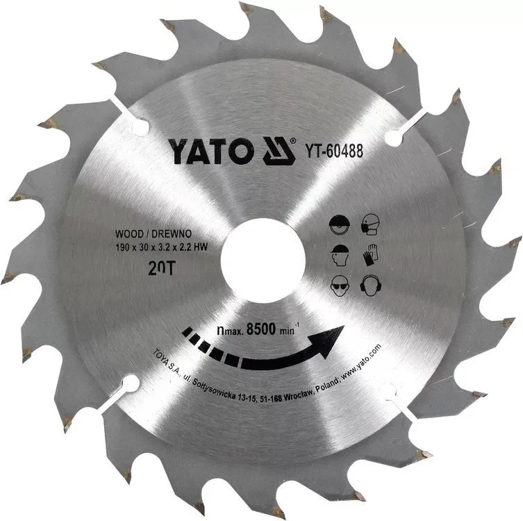 Yato fűrésztárcsa fához 190 x 30 x 2,2 mm / 20T Árcsökkenés