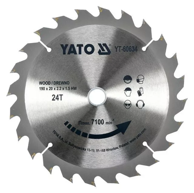 Yato fűrésztárcsa fához 190 x 20 x 1,5 mm / 24T Kihagyhatatlan ajánlat