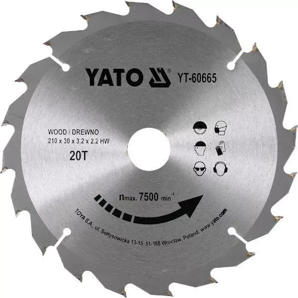 Yato fűrésztárcsa fához 210 x 30 x 2,2 mm / 20T Biztonságos vásárlás