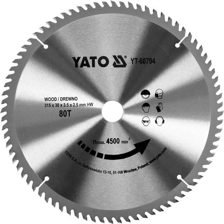 Yato fűrésztárcsa fához 315 x 30 x 2,5 mm / 80T Árcsökkenés