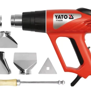 Yato elektromos hőlégfúvó LCD kijelzős + tartozékok 600 °C 2000 W Olcsó