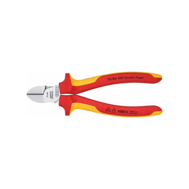 Olcsóbb Knipex Oldalcsípőfogó, krómozott VDE szerint szigetelt 160 mm