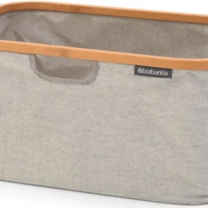 Alacsony ár Brabantia Foldable Laundry Basket összehajtható szennyestartó kosár, bambusz peremmel, 40L kapacitás, szürke - 118180