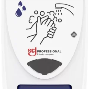 Prémium SCJP Proline Cleanse Light Duty nyomógombos szappanadagoló, patronos rendszer, manuális, 2L, ABS műanyag, fehér/sötétkék