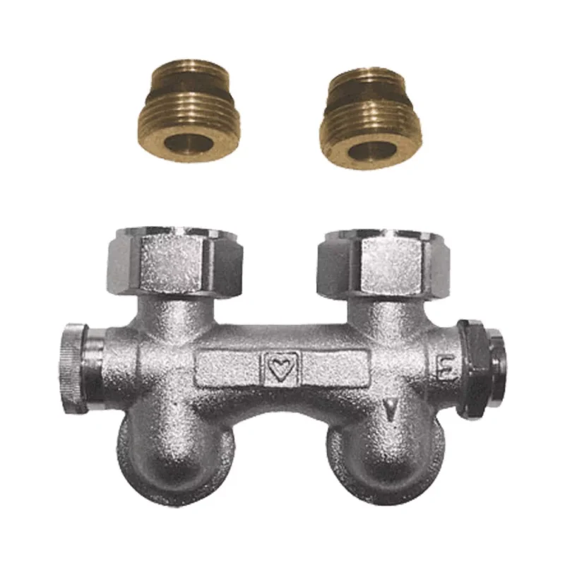 Végkiárusítás HERZ 3000 szelepblokk, sarok, egy/kétcsöves, ürítés jobbról, 1/2"K-3/4"K