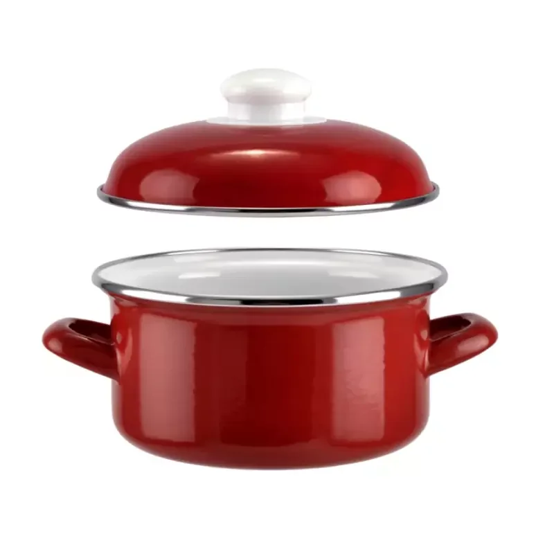 Ajánlat Perfect Home zománcozott lábas + fedő 24 cm, piros (14458)