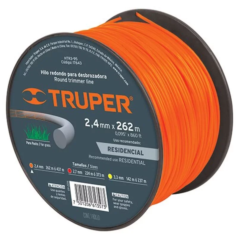 Akciós ár TRUPER HTR3-95 szegélynyíró damil, kerek,2,4mm/262m (T17643)
