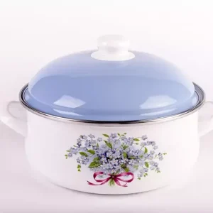 Azonnal elérhető Bonyhádi Nefelejcs zománcozott lábas + fedő 20 cm