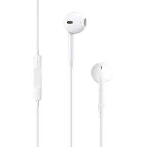 Apple fülhallgató SZTEREO (3.5mm jack, mikrofon, felvevő gomb, hangerőszabályzó, MNHF2ZM/A utód) FEH Ingyenes szállítás