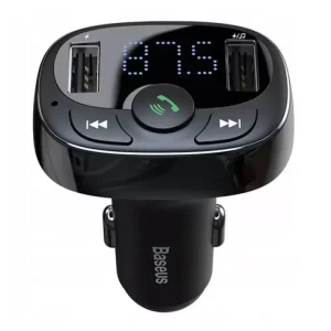 BASEUS bluetooth FM transmitter autós töltő 2 USB+microSD aljzat (12W, gyorstöltő) FEKETECCTM-01 Kedvezmény