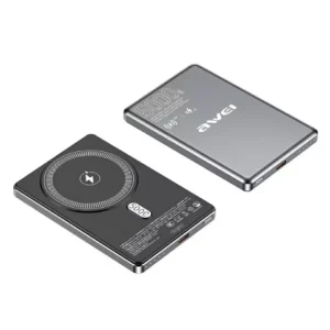 Awei PA-30 vésztöltő Type-C aljzat (5000mAh, 15W, wireless, MagSafe, PD gyorstöltő 3.0) SÖTÉTSZÜRKE Akció