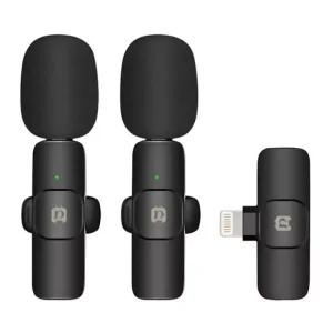 Akció PULUZ bluetooth mikrofon 2db (lightning, LAVALIER csíptethető, zajszűrő + töltőtok) FEKETEPU3150B
