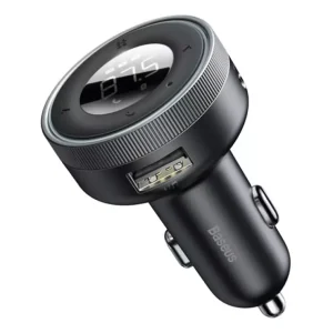 Vedd meg most BASEUS bluetooth FM transmitter autós töltő 2 USB aljzat (17W, gyorstöltő, AUX, LED kijelző) FEKETEC