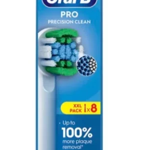 Azonnal elérhető Oral-B Precision Clean fogkefefej, 8 db (10PO010437)