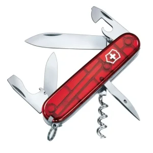 Biztonságos fizetés VICTORINOX Spartan zsebkés, 12 funkciós, áttetsző piros (011-3603-T)