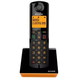 Végkiárusítás Alcatel S280 telefon készülék (vezeték nélküli, nagy kijelző, DECT) FEKETE/NARANCSSÁRGAS280