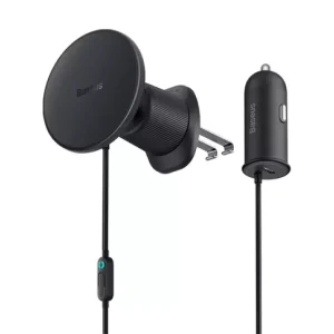 Ajánlat Baseus CW01 autós tartó (szellőzőre, 15W, wireless, MagSafe + autós töltő Type-C aljzat) FEKETEC4014