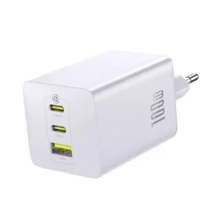 Végkiárusítás Baseus ENERFILL FE11 hálózati töltő USB+2 Type-C aljzat (100W, PD gyorstöltő 3.0) FEHÉR