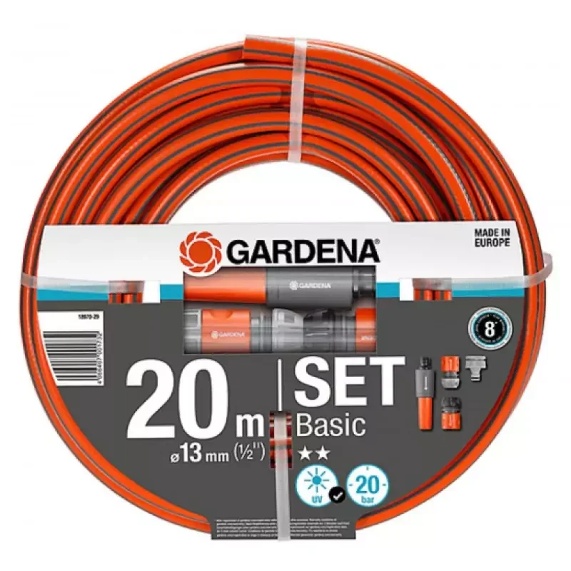 Biztonságos fizetés Gardena Basic kerti tömlő készlet 13mm (1/2") 20m (18970-29)