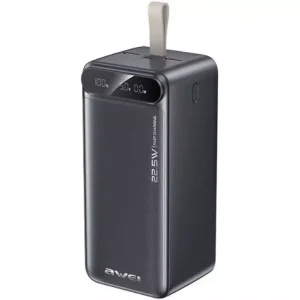 Awei PA-13 vésztöltő 2 USB+Type-C aljzat (50000mAh, 22.5W, PD gyorstöltő, LED kijelző) FEKETE Különleges ajánlat