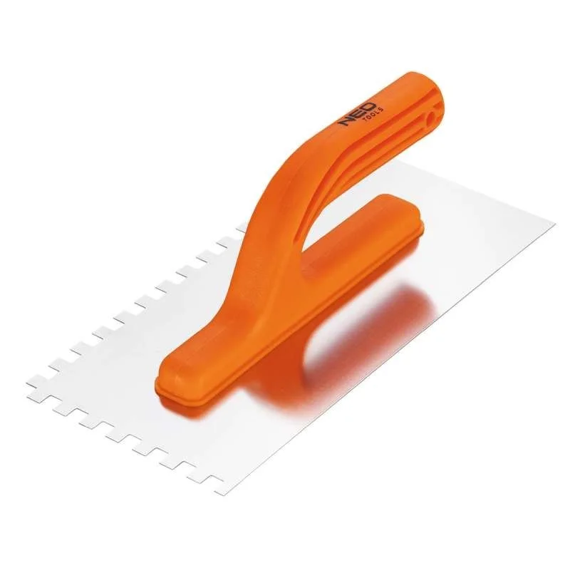 Ajánlat Acél simító NEO TOOLS fogazott rozsdamentes 270x125mm 8x8x8mm muanyag markolat 50-203
