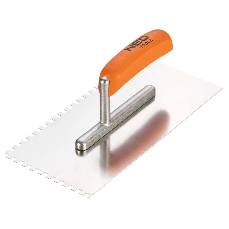 Acél simító NEO TOOLS fogazott rozsdamentes 270x128mm 6x6x6mm fa markolat 50-162 Bestseller