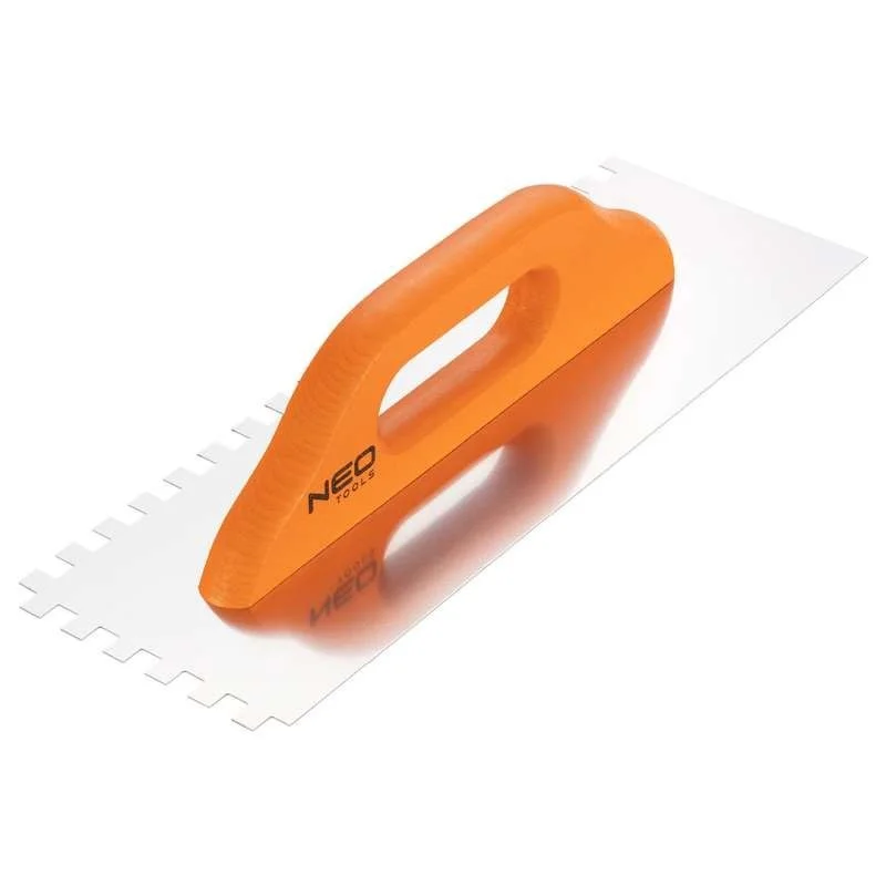 Acél simító NEO TOOLS fogazott rozsdamentes 380x128mm 10x10x10mm fa markolat 50-174 Akció