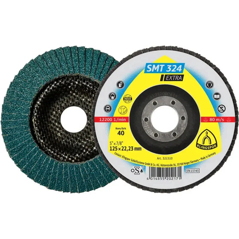 Klingspor lamellás csiszolókorong, tányér 115x22,2mm P80-egyenes-SMT 324 EXTRA-inox,acél, 321649 Csak ma