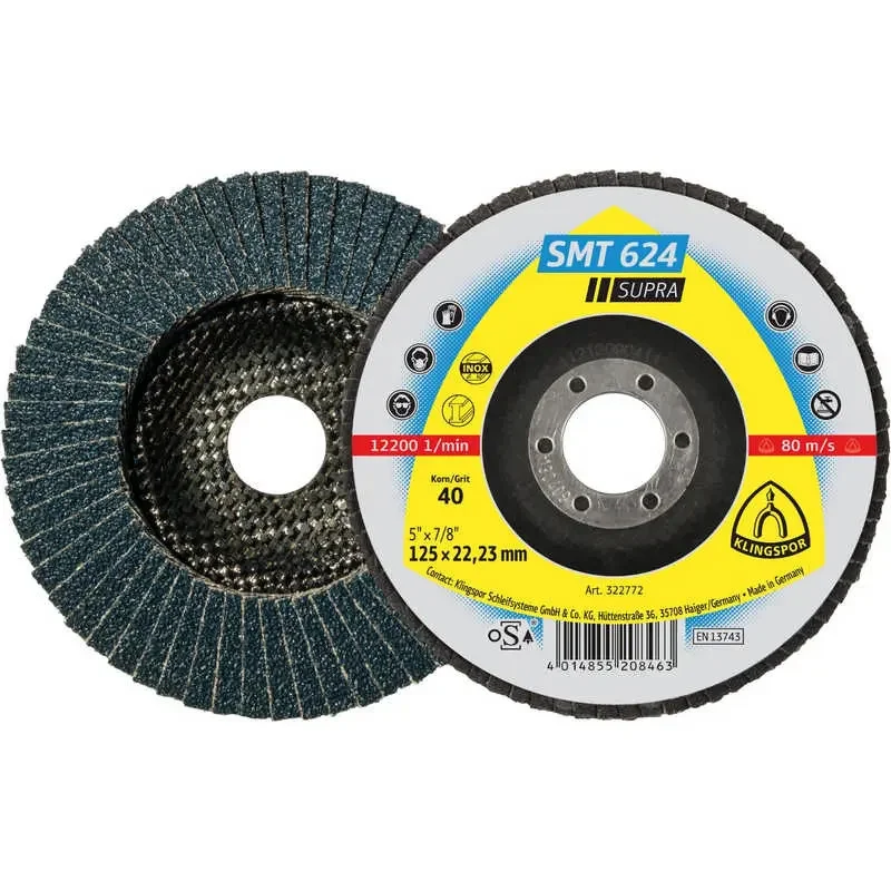 Ne maradj le Klingspor lamellás csiszolókorong, tányér 150x22,2mm P80-kúpos-SMT 624 SUPRA-inox,acél, 322780