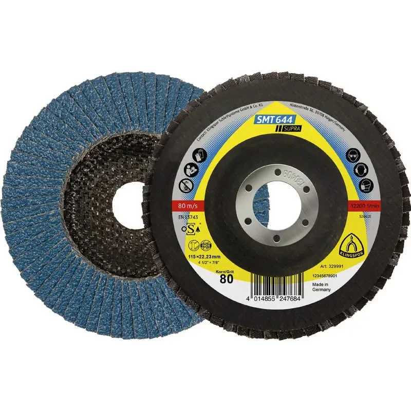 Klingspor lamellás csiszolókorong, tányér 125x22,2mm P80-egyenes-SMT 644 SUPRA-acél,inox, 330003 Legkelendőbb