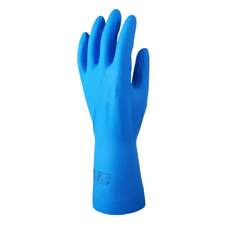 Ajánlat MV Nitril kék vegyszerálló kesztyű,32cm/0,22mm, sima belső 9, 5559
