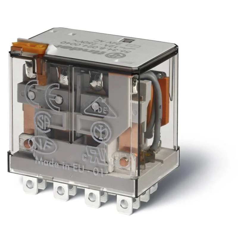 Árengedmény Finder 56.34.8.024.0040 miniatűr teljesítményrelé 4CO(váltó) 12A 24V AC mech.állapotjelzés