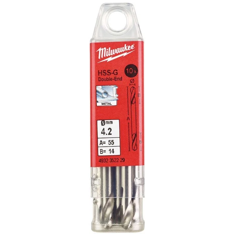 Akció Milwaukee kétvégű HSS-G – fémfúrók 4,2mm (10db/cs) 4932352229